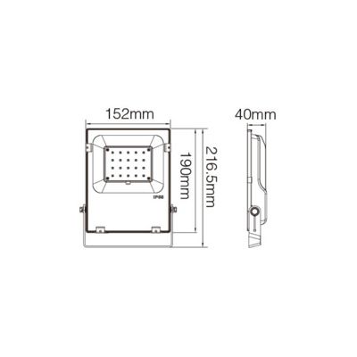 Projecteur LED 20W 2300lm 160 RadioFréquence 2,4GHz étanche IP65 152mm - RGB+CCT 2700K-6500K T04