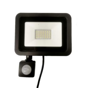 Projecteur LED 30W Détecteur de Mouvement Crépusculaire Extra Plat IP65 NOIR - Blanc Neutre 4000K - 5500K - SILAMP