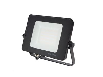 Projecteur LED 50W Noir Etanche IP65 Forte luminosité 5500 Lumens Blanc froid 6000K atelier garage jardin terrain de sport