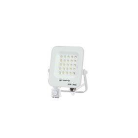 Projecteur LED avec Détecteur Blanc 20W étanche IP65 1800lm Blanc Chaud 3000K