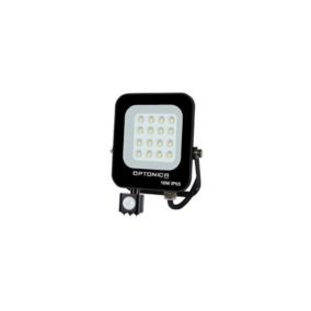 Projecteur LED avec Detecteur Noir 10W étanche IP65 900lm Blanc Naturel 4500K