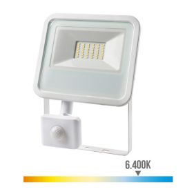 Projecteur LED à Détecteur 30W Blanc étanche IP65 2100lm (240W) - Blanc du Jour 6400K