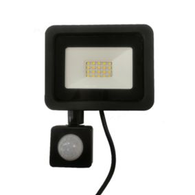 Projecteur LED Extérieur 20W IP65 NOIR avec Détecteur de Mouvement Crépusculaire - Blanc Froid 6000K - 8000K - SILAMP