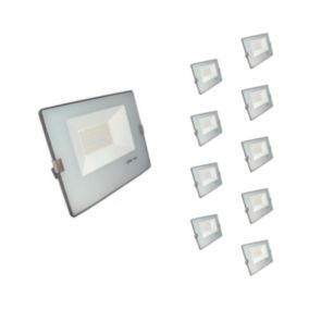 Projecteur LED Extérieur 50W IP65 No Flicker - BLEU GRIS (Pack de 10) - Blanc Neutre 4000K - 5500K - SILAMP