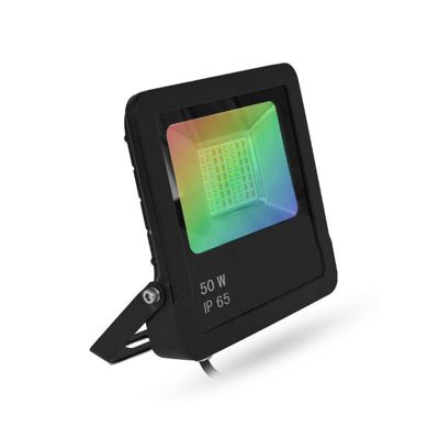 Projecteur LED Extérieur 50W - RGB - IP65 - Noir - Télécommande HF