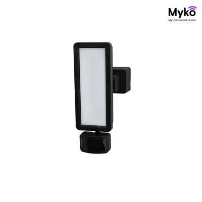 Projecteur LED intégrée extérieur Myko 20W variation de blancs et couleurs GoodHome noir