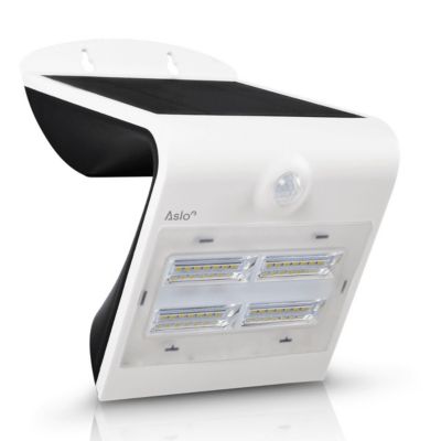 Projecteur Led Mural Batterie lithium 2Ah - 3.7V Solaire BLANC Détecteur de mouvements  400 Lm ASLO