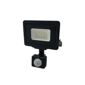 Projecteur LED Noir 10W à Détecteur IP65 800lm - Blanc Chaud 2700K