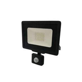 Projecteur LED Noir 30W (150W) à Détecteur IP65 2400lm - Blanc Naturel 4500K