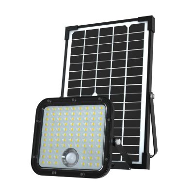 Projecteur LED solaire de 4800 lumens, avec détecteur de présence. Panneau solaire déporté