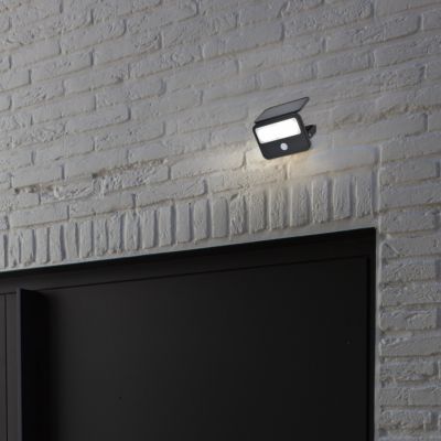 Projecteur LED solaire détecteur de mouvement noir 750lm blanc froid 6,3W 5000K