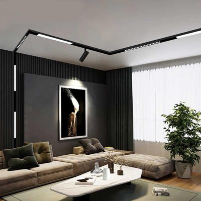Projecteur LED sur Rail Magnétique 48V DC 12W NOIR Orientable - Blanc Neutre 4000K - 5500K - SILAMP