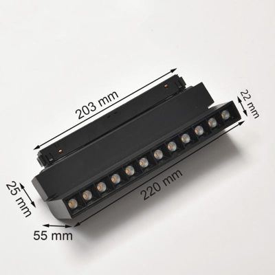 Projecteur LED sur Rail Magnétique 48V DC 12W NOIR Orientable - Blanc Neutre 4000K - 5500K - SILAMP