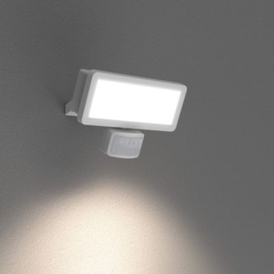 Projecteur mural LED extérieur blanc 20 W 2250 lm détecteur de mouvement IP65, GoodHome Davern