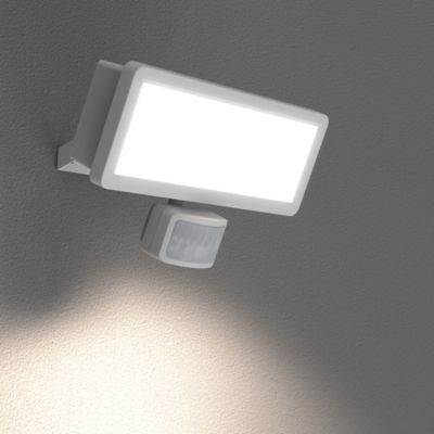 Projecteur mural LED extérieur blanc 30 W 3750 lm détecteur de mouvement IP65, GoodHome Davern