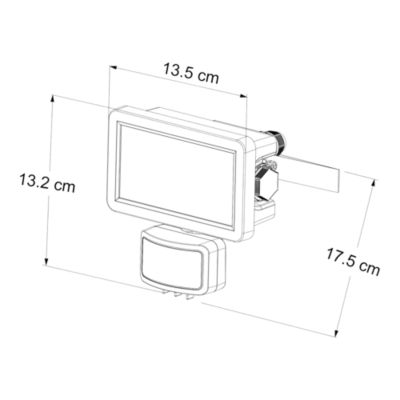 Projecteur mural LED extérieur noir 10 W 1250 lm détecteur de mouvement IP65, GoodHome Davern