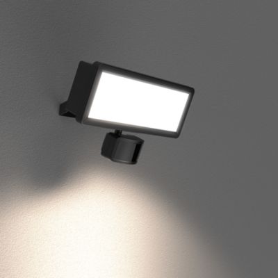 Projecteur mural LED extérieur noir 30 W 3750 lm détecteur de mouvement IP65, GoodHome Davern