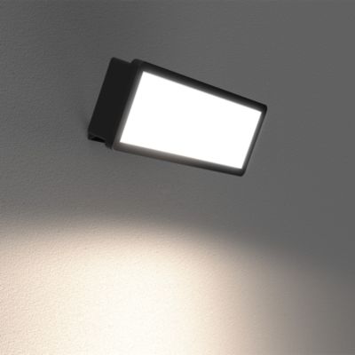 Projecteur mural LED extérieur noir 50 W 6250 lm sans détecteur IP65, GoodHome Davern