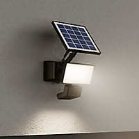 Projecteur solaire à détection Davern LED intégrée 800lm 9W IP65 GoodHome noir