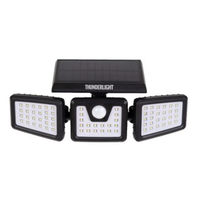 Projecteur solaire extérieur 3 têtes orientables 70 LED 650 lm  détecteur de mouvement IP65 noir