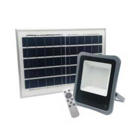 Projecteur Solaire LED 15W Dimmable (Panneau Solaire avec Télécommande Inclus) - Blanc Froid 6000K - 8000K - SILAMP