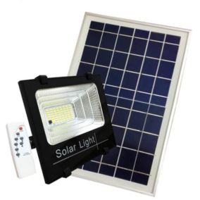 Projecteur Solaire LED 30W IP65 Dimmable avec Détecteur (Panneau Solaire + Télécommande Inclus) - Blanc Froid 6000K - 8000K