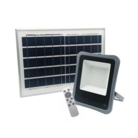 Projecteur Solaire LED 40W IP65 Dimmable (Panneau Solaire + Télécommande Inclus) - Blanc Froid 6000K - 8000K - SILAMP
