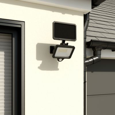 Projecteur solaire LED extérieur noire 5,5 W 600 lm IP44 détecteur PIR, GoodHome Shomali