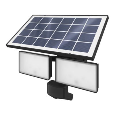Projecteur solaire LED intégré à détection Davern 2x800lm IP65 noir GoodHome
