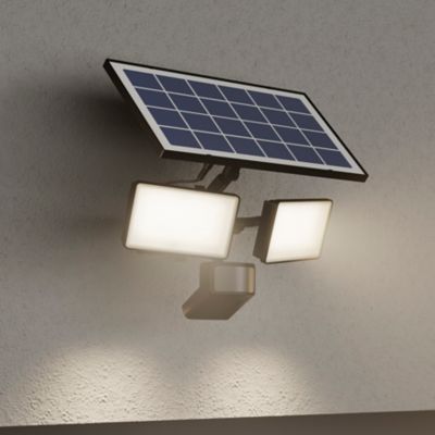 Projecteur solaire LED intégré à détection Davern 2x800lm IP65 noir GoodHome