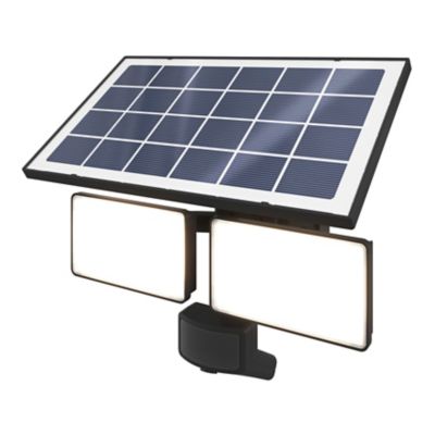Projecteur solaire LED intégré à détection Davern 2x800lm IP65 noir GoodHome