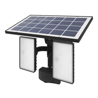 Projecteur solaire LED intégré à détection Davern 2x800lm IP65 noir GoodHome