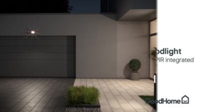 Projecteur solaire LED intégré à détection Davern 400lm IP65 noir GoodHome