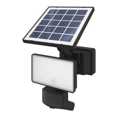 Projecteur solaire LED intégré à détection Davern 800lm IP65 noir GoodHome