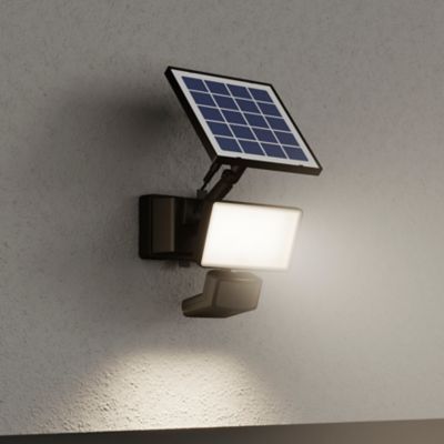 Projecteur solaire LED intégré à détection Davern 800lm IP65 noir GoodHome