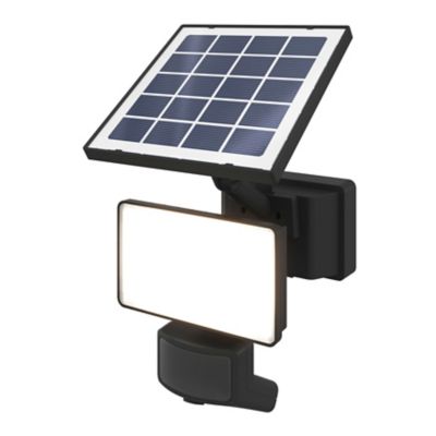 Projecteur solaire LED intégré à détection Davern 800lm IP65 noir GoodHome