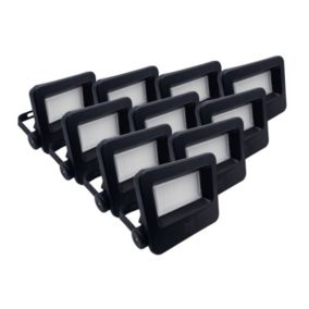 Projecteurs LED Extérieur 30W IP65 NOIR (Pack de 10) - Blanc Froid 6000K - 8000K - SILAMP