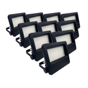 Projecteurs LED Extérieur 50W IP65 NOIR (Pack de 10) - Blanc Froid 6000K - 8000K - SILAMP