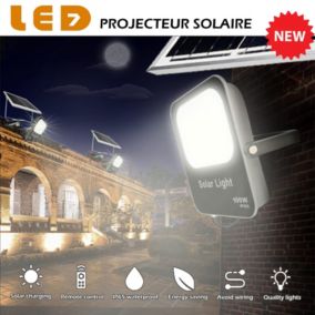 Projecteurs étanche solaires à LED 100W Blanc froid 6000k