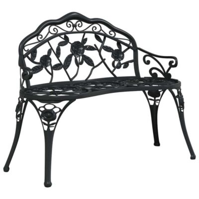 Prolenta Premium -  Banc de jardin 100 cm Aluminium coulé Noir