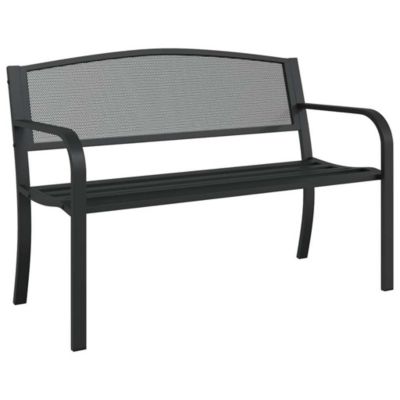 Prolenta Premium -  Banc de jardin 119 cm noir acier