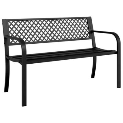 Prolenta Premium -  Banc de jardin 119 cm noir acier