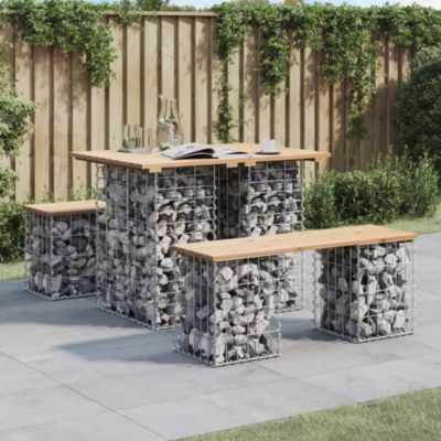 Prolenta Premium -  Banc de jardin design de gabion 100x70x72 cm bois massif de pin