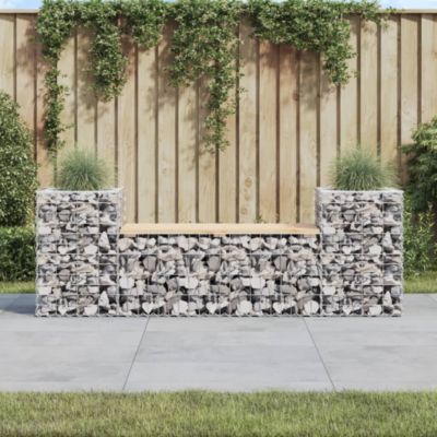 Prolenta Premium -  Banc de jardin design gabion 183x41x60,5 cm bois massif de pin