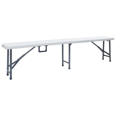 Prolenta Premium -  Bancs de jardin pliables lot de 2 180 cm PEHD Blanc