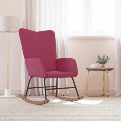 Prolenta Premium -  Chaise à bascule Rouge bordeaux Velours