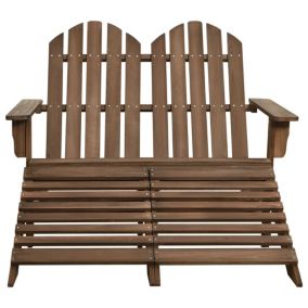 Prolenta Premium -  Chaise de jardin Adirondack 2 places repose-pied sapin marron