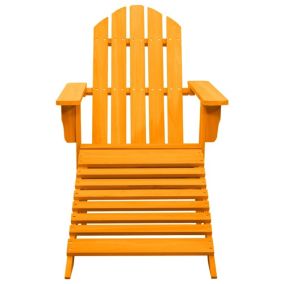 Prolenta Premium -  Chaise de jardin Adirondack avec pouf bois de sapin orange