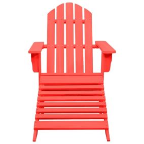 Prolenta Premium -  Chaise de jardin Adirondack avec pouf Bois de sapin Rouge