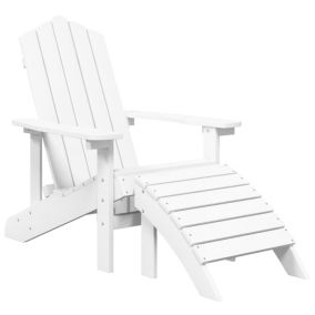 Prolenta Premium -  Chaise de jardin Adirondack avec repose-pied PEHD Blanc